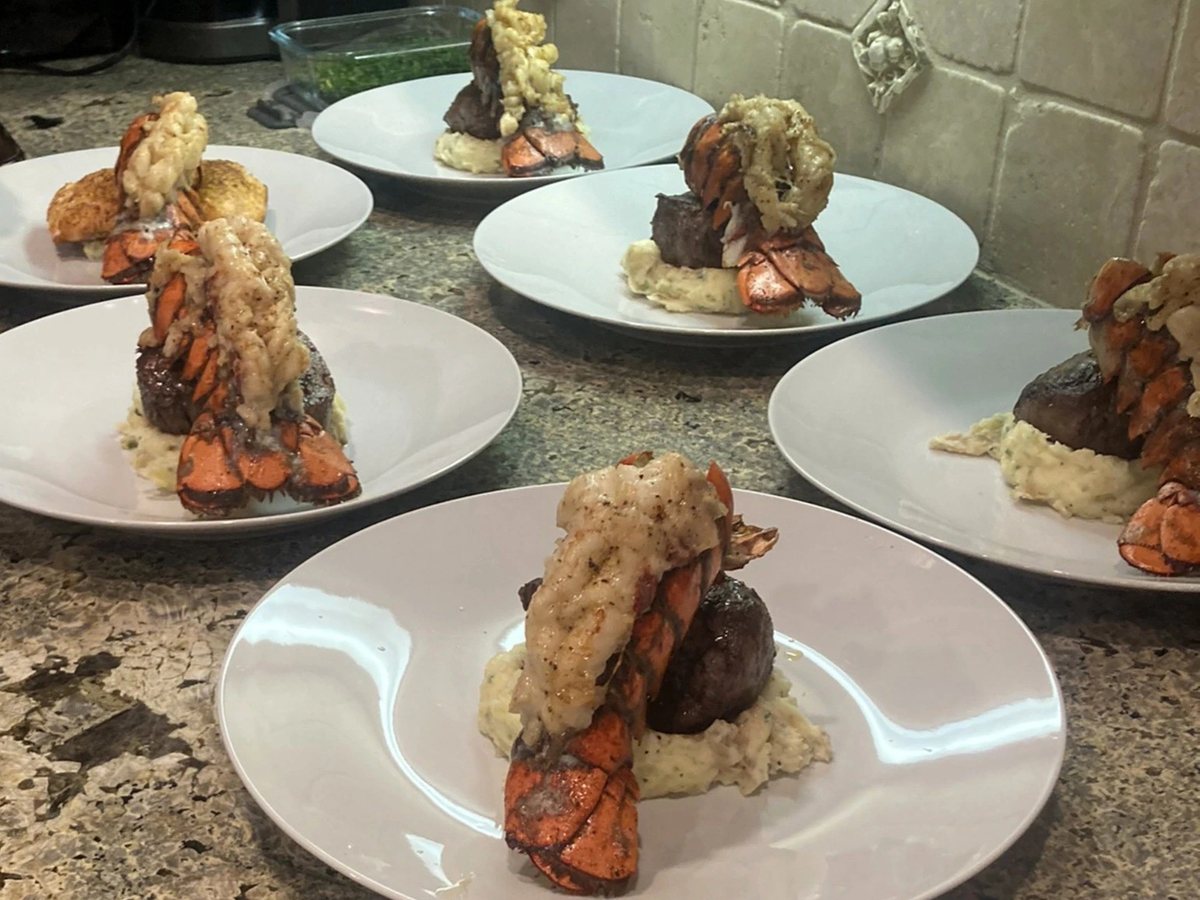 A course from a private dinner cooked by Billy Moschella, Jr. in Park City, Utah