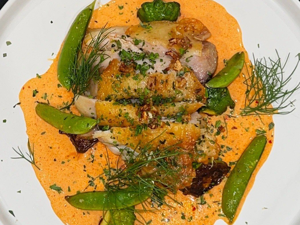 A course from a private dinner cooked by Evan Thieme in Park City, Utah